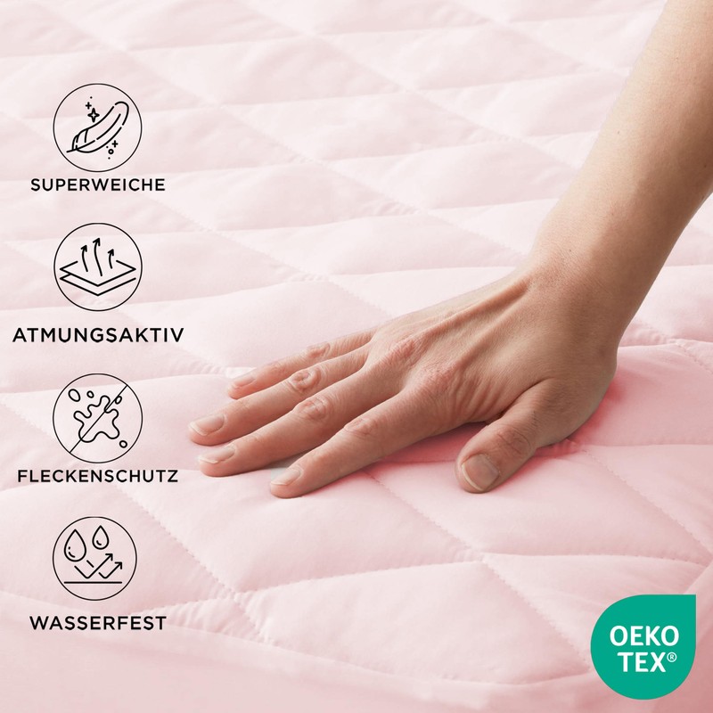 Dreamdry Waterproof Mattress Protector/Quilted Mattress Topper, 90 x 200 cm,