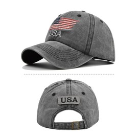 FEOYA 4th of July American Flag Hat Unisex Vintage Washed Baseball Caps Independence Day Embroidery Distressed Cotton Dad Hat USA Trucker Sun Hat