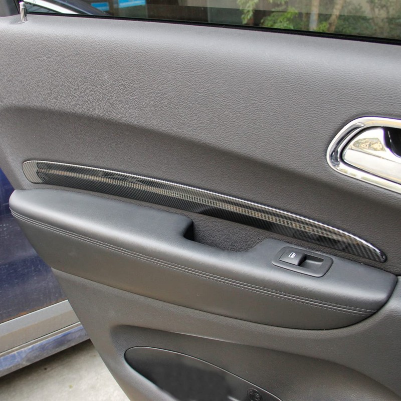 Carbon Fiber 4 Doors Panel Decor Trim Cover for Dodge