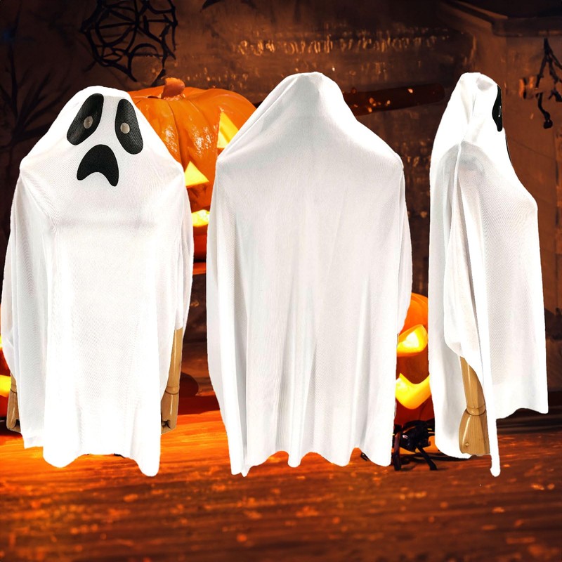 Morytrade Ghost Poncho, Cosplay, Ghostly Halloween Cloak, Just Put On,