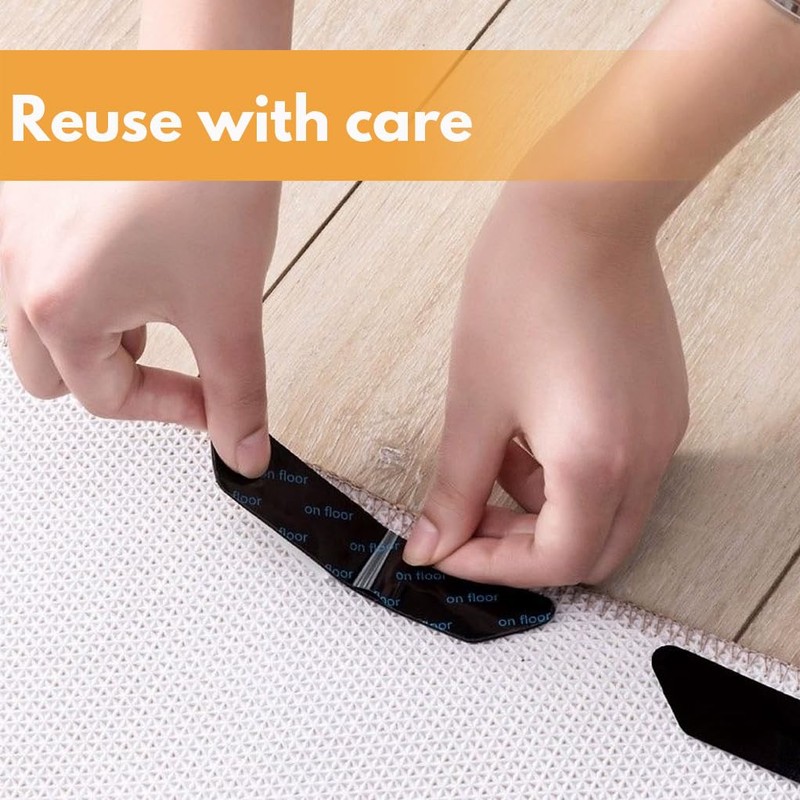 12 Pieces Anti-Slip Rug Grippers|Carpet Gripper|Carpet Tape|Rug Underlay|H HOME-MART Double