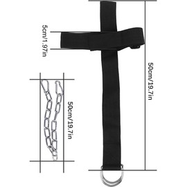 Power Plus Fitness Neck Weight Lifting Equipment With Adjustable Steel Chain and Strap Neck and Head Training Belt Strength Neck Head Harness