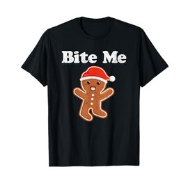 Funny Gingerbread Man Bite Me Christmas Cookie Costume T-Shirt