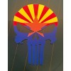Avery Dennison Punisher Skull Arizona Flag Distressed Punisher Skull Sticker