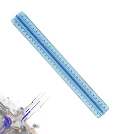 Multifunktionales Lineal mit Griff, Lineal 30 cm, Skala in cm und Zoll, für technisches Zeichnen, unverzichtbar für Büro, Schule, technisches Studium von Ingenieuren, Architekten, Periti-Geometrien.