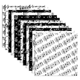 24 Sheets Music Notes Scrapbook Paper 12'' x 12''Pianos, Guitars, Saxophones Iconic Musical Symbols Pattern Paper Double-Sided Musical Theme Cardstock Pack for DIY Background Card Making Origami