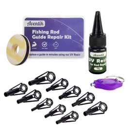 Aventik Fishing Rod Tip Repair Kit - Includes Eyelet Replacements & Tools UV tip(UV Glue kit)