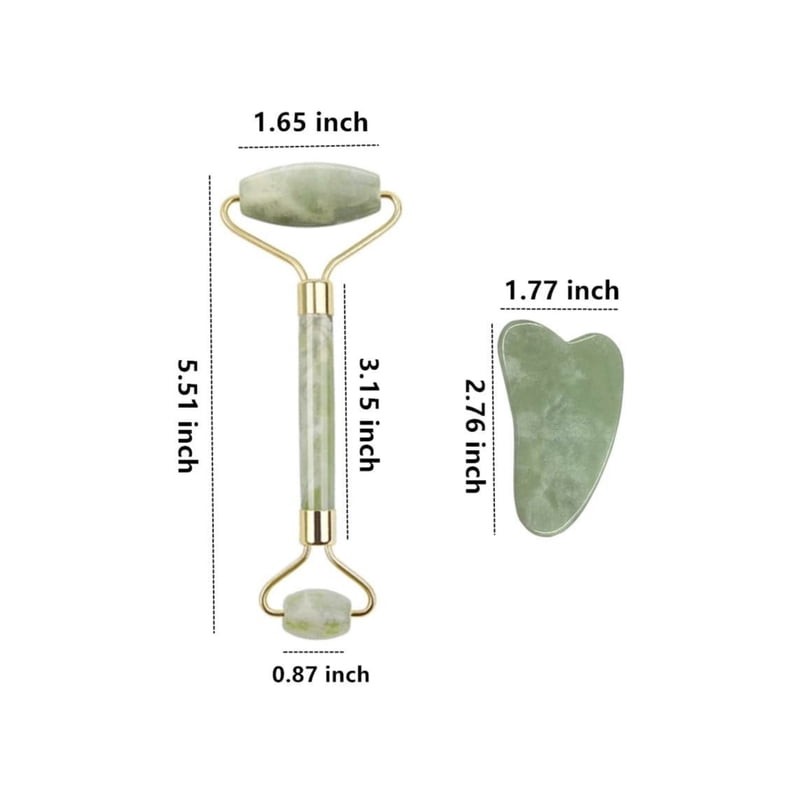 Rodillo de jade natural y juego de gua sha