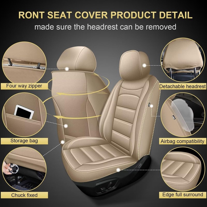 IKABEVEM Car Seat Covers Fit for Honda Accord 2007-2017: Luxury