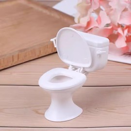 1:12 Scale Miniature Bathroom Toilet, Realistic Dollhouse Furniture for DIY Crafts, Dioramas and Architectural Models