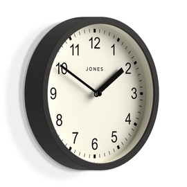 JONES CLOCKS® The Spin – Kleine Uhr – Runde Wanduhr – Küchenuhr – Wohnzimmeruhr – Bürouhr – Dekorative Wohnaccessoires – Moderne Wanduhr – 20cm Wanduhr (Dunkelgrau)
