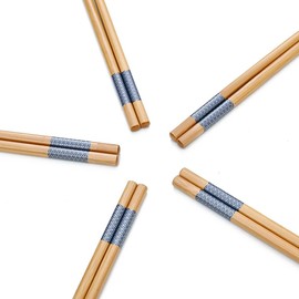 10 Pairs Natural Bamboo Chopsticks Reusable Dishwasher Safe Chinese Style for Cooking Eating Restaurants Gourmets Noodles 9.45 Inch