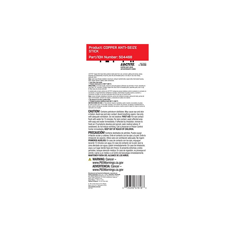 Loctite 37616 Copper Anti-Seize Stick - 20 g