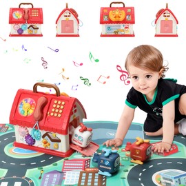 LyraFrix Montessori Toys for 3 Year Old Girl Gifts, 8 in 1 Montessori Multifunctional House Toys for Toddler 3 Ages,Learning & Christmas Birthday Gifts for 3 Year Old Girls Boys Kids