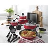 Cooks Red Non-Stick Aluminum Cookware 30 Pcs Set