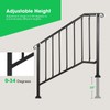 VIVOSUN 4 Steps Outdoor Iron Handrails,28" Adjustable Stair Railing Porch