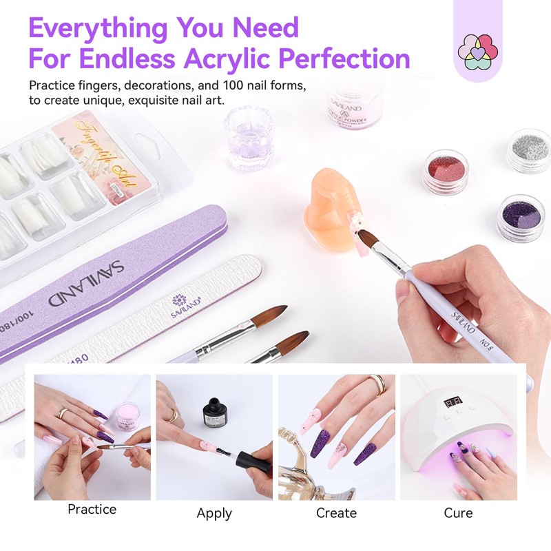 SAVILAND Acrylic Nail Kit with Everything: Professional Nails Kit Set