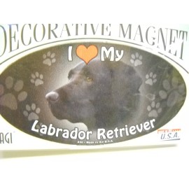 AGI Pet Series I Love  My Black Lab  Oval 5" Car Magnet Indoor Outdoor