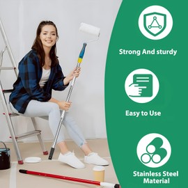 Paint Roller Extension Poles, 1.2M Aluminum Alloy Paint Brush Extension Pole, 4 Segmented Multi-Purpose Paint Extension Pole Telescopic Extension Pole for High Ceilings