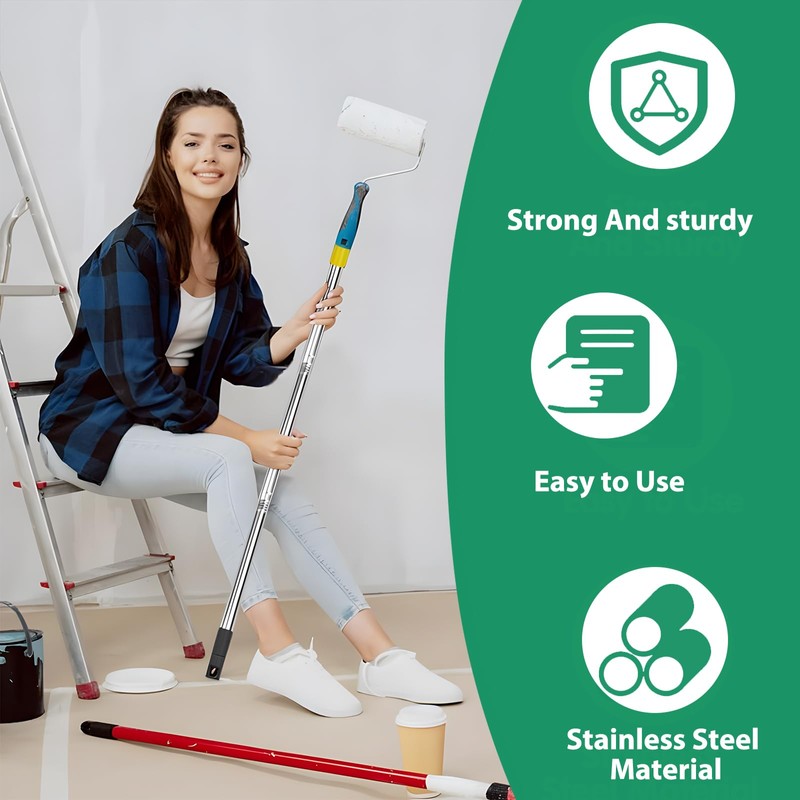 Paint Roller Extension Poles, 1.2M Aluminum Alloy Paint Brush Extension