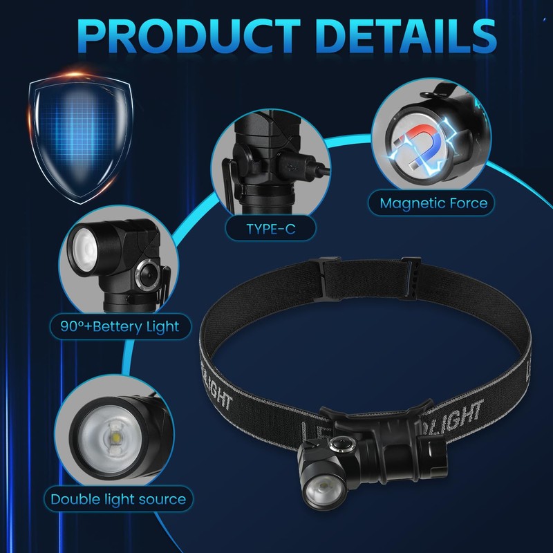 FandyFire 500 Lumens Mini Tactical Flashlight with Red Light, 90°