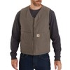Carhartt Men's Relaxed Fit Washed Duck Sherpa-Lined Vest, Driftwood, Small