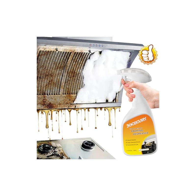 Jocecury 500ml Powerful Kitchen Degreaser Foam Spray – Multipurpose Grease