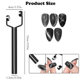 3 IN 1 Nail Magnet Tool Y Shape Cat Eye Gel Polish Nail Magnet Pens, Powerful Force 3D Magnetic Double Head Multifunctional Design Portable Handheld for Salon Studio Home Manicure