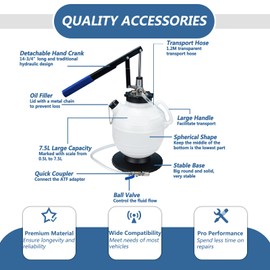 Bicos 7.5L Transmission Fluid Pump Manual ATF Refill Tool Kit with 15pcs Adapters Automatic Transmission Fluid Refill Pump Set