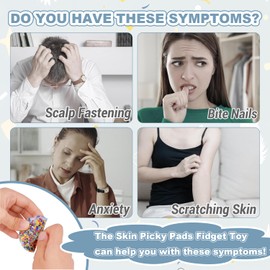 3 Pieces Skin Picking Fidget Toys, Picky Pad, Fidget Toy for Skin Picking Fidget Squeeze Toys, Sensory Toy for Skin Pickin, Sensory Toys for Adults and Children