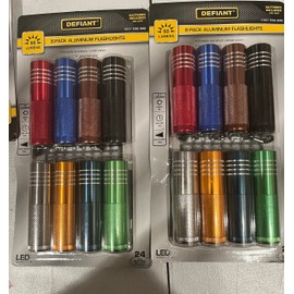 Defiant LED Aluminum Flashlight Combo (8-pack) with Batteries