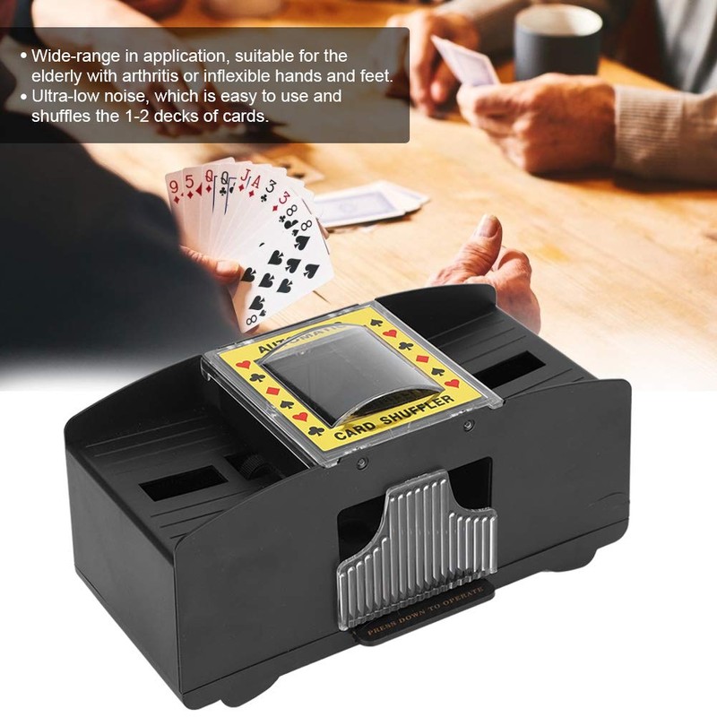 Tbest Automatic Card Shuffler, Adults, Elderly, Electric Automatic 2-Deck Labor