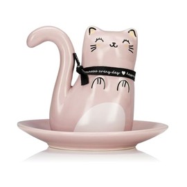 Oh K! Jewellery Trinket Holder - Pink Cat Trinket Tray