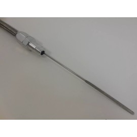 HRC Universal Engine Oil Dipstick Flexible Stainless Pan Entry 1/4" NPT Chevy Ford