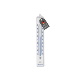 Lantelme Analogue Thermometer for Indoor Outdoor Garden | Made in Germany | Weatherproof 17 cm Length Plastic Colour White/Blue | Precise Temperature Display -30 to +50 °C | Outdoor Thermometer (White