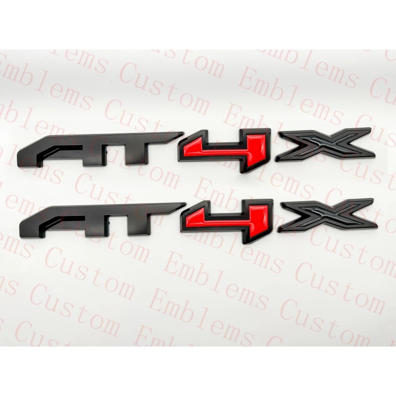 Auto 3PCS Doors Rear Matte Black AT4X OVERLAY Emblem 2023+
