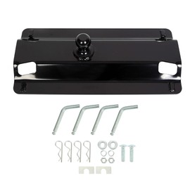ECOTRIC Universal Fifth Wheel Gooseneck Hitch Adapter Plate for Pickup Truck Bed Standard 5th Fifth Wheel Rails 30,000 lbs 2-5/16-Inch Ball