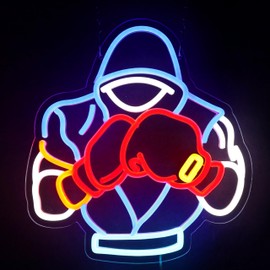 Boxing Neon Sign Boxing Gym LED Neon Sign Dimmable Wall Decor Gift Suitable for Bar Game Room Man Cave Boxing Gym Decor 14.4 * 13.2 Inch