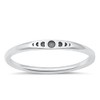 CloseoutWarehouse Sterling Silver Stackable Mini Signet Ring (Moon Phases, 7)