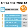 SUNGATOR Air Hose Fittings 1/4" NPT, 16-Piece Solid Brass Quick