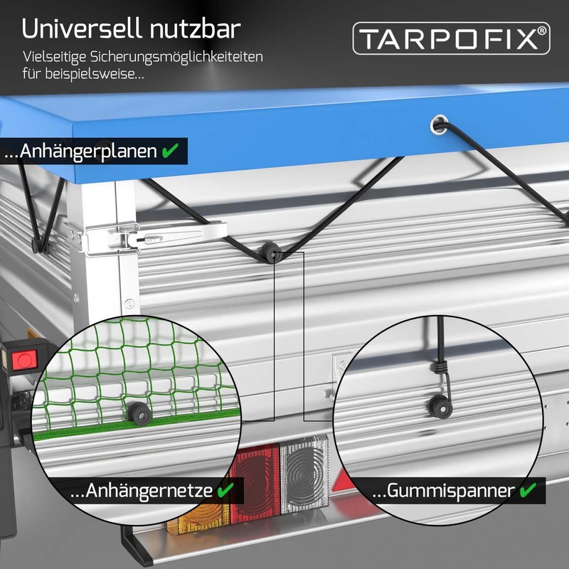 Tarpofix® Tarpaulin Buttons Tarpaulin Hooks Round with Blind Rivets for