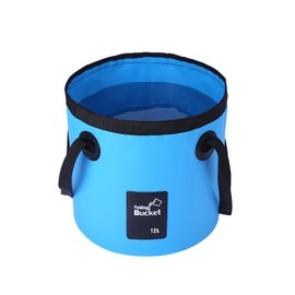 ALLVD Folding Bucket, 4.6 gal (12 L), Portable Bucket, Large Capacity, Freestanding, Durable, Foldable, Portable, Convenient, Small Disaster Preparedness Water Supply Bag, Multifunctional Outdoor Water Pumping, Fishing, Gardening, Camping, Car Washing (B