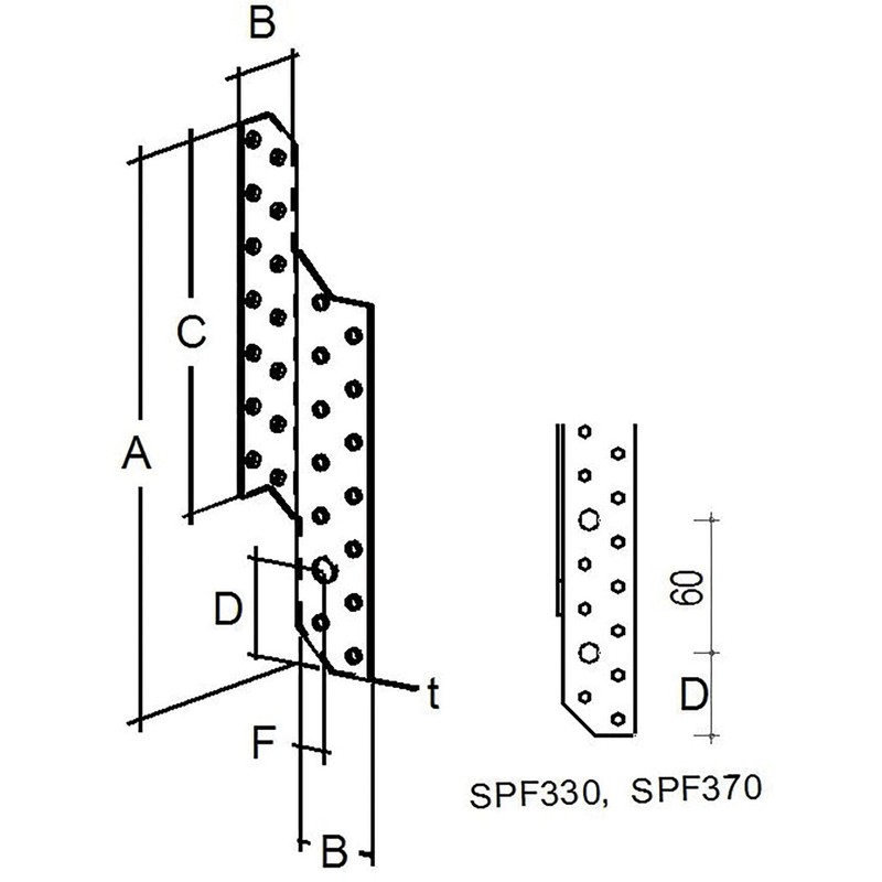 Simpson SPF290R Simpson Rafter Transformed Anchor SPF 290 Right Hot-Dip