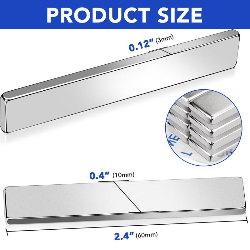 MIKEDE Strong Rare Earth Neodymium Magnets, Heavy Duty Bar Magnets
