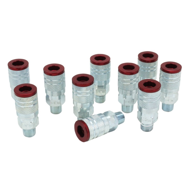 ColorFit by Milton 716MC Pneumatic Couplers - (M-Style, Red) -