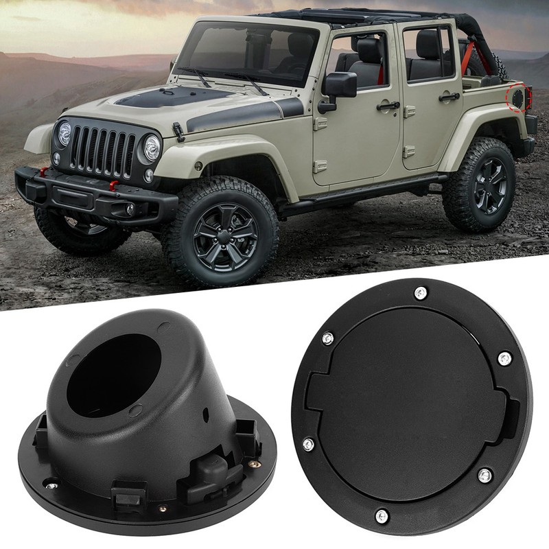 Black Fuel Tank Filler Cap Cover Fits for Jeep Wrangler