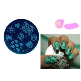Born Pretty Badge Theme  Nail Art Stamping Template Image Plate Stamper Scraper Kit BP 27
