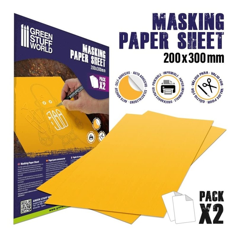 Greenstuff World GSWD-10498 Large Masking Sheet Set, 2 Pieces, Masking