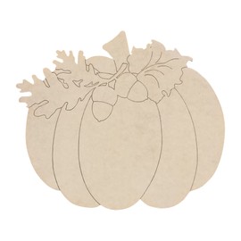 Unfinished Pumpkin with Acorns, Wooden Pumpkins, Fall Wreath Decor, Fall Door Hanger Decor, Home Decor, Wooden Door Hanger, Paint Party, Home Decor Sign (10" x 8.6" x 1/4")