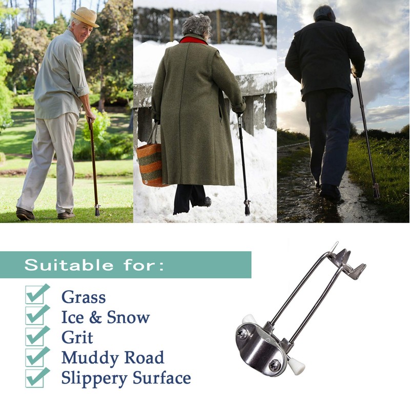 BRMDT Cane Ice Tip Attachment, Outdoor Non-Slip in Winter Durable